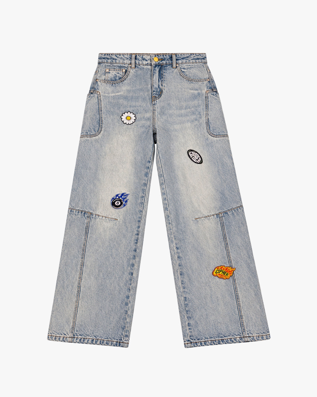 Washed Patch Denim